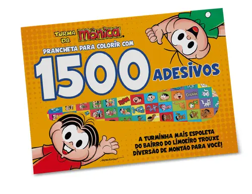 Turma da Mônica Prancheta para Colorir com 1500 Adesivos