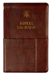 Bíblia Sagrada Slim ACF, Luxo, Couro-Soft , Marrom, com Bolso