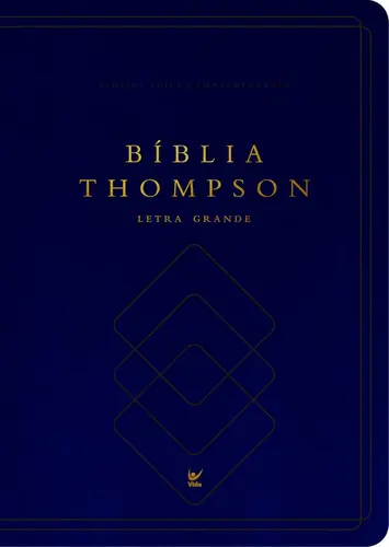 Biblia Thompson AEC: Letra grande capa luxo azul e preta