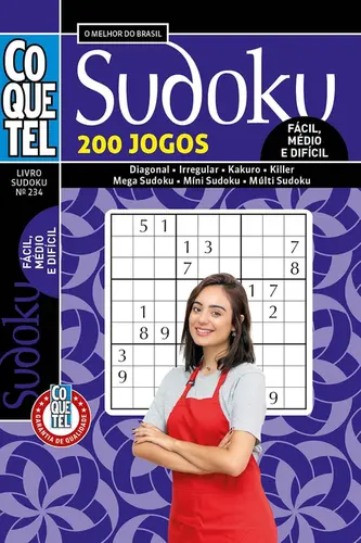 Coquetel sudoku  Nº 234: Níveis fácil, médio e difícil