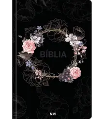 Biblia sagrada NVI feminina flores (capa preta)