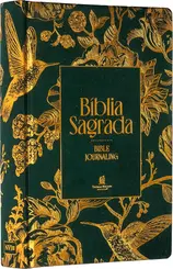 Bíblia NVI Bible Journaling com Espaço para anotações, Capa verde com pássaros, Leitura perfeita, falei com amor